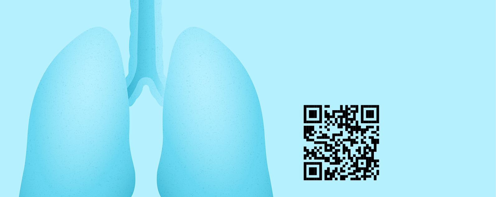 Das Bild zeigt eine Lunge und enthält einen QR Code zum Therapiebereich Atemwegsgesundheit.